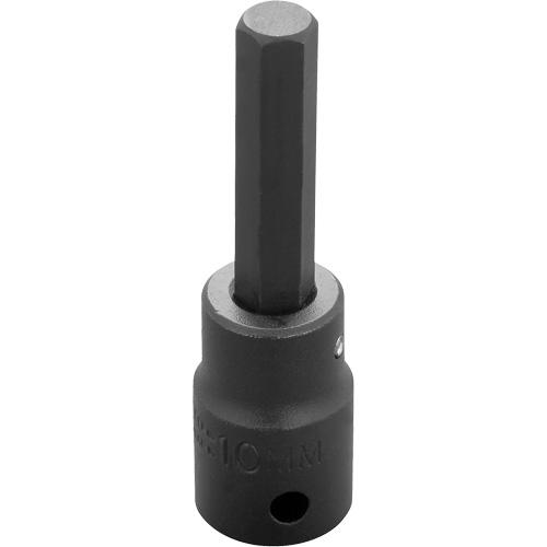 Socket Bit, Hex, 10 mm x 3-1/4" L, 1/2" Drive
