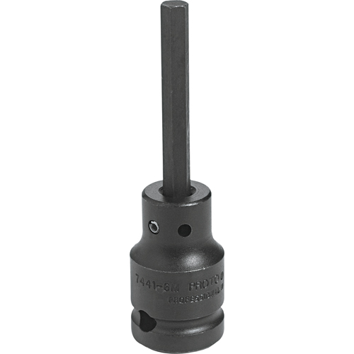 Impact Bit Socket, Hex, 12 mm x 3-1/4" L, 1/2" Drive