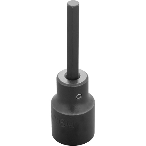 Socket Bit, Hex, 6 mm x 3-1/4" L, 1/2" Drive