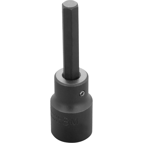 Socket Bit, Hex, 8 mm x 3-1/4" L, 1/2" Drive