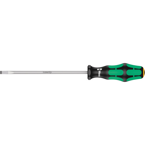 Slotted Screwdriver, 1/4" Tip, Round, 9-3/4" L, Plastic Handle
