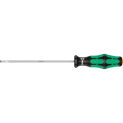 Slotted Screwdriver, 3.5 mm Tip, Round, 8-1/8" L, Plastic Handle
