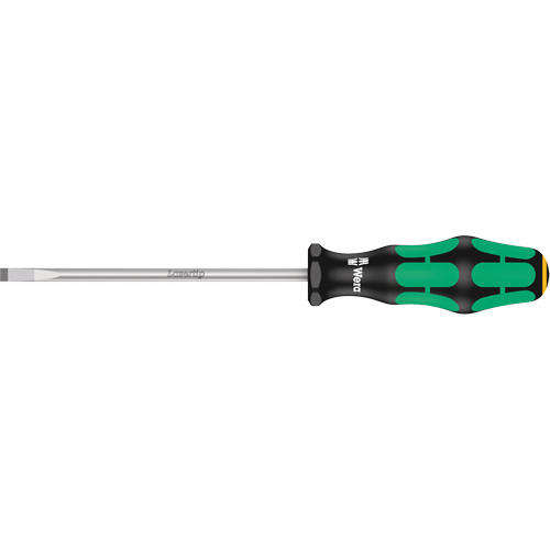 Slotted Screwdriver, 5.5 mm Tip, Round, 8-25/32" L, Plastic Handle