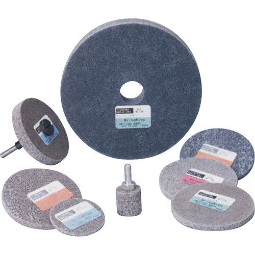 Standard Abrasives™ 500 Series Soft Density Unitized Wheels, 3" x 1/4", 1/4" Arbor, Medium Grit, Aluminum Oxide