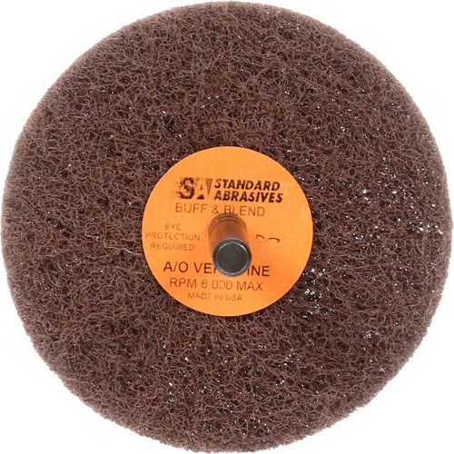 Standard Abrasives™ Buff & Blend Wheel, 3" Dia. x 1" W, 1/4" Arbor, Aluminum Oxide