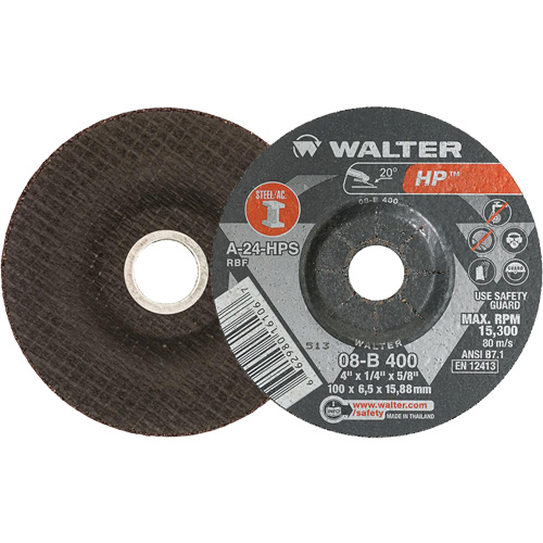 HP™ Depressed Centre Grinding Wheel, 4" x 1/4", 5/8" Arbor, Type 27