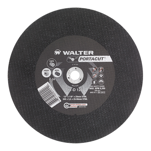 Portacut™ High Speed Cut-Off Wheel, 12" x 1/8", 1" Arbor, Type 1, Silicon Carbide, 6300 RPM