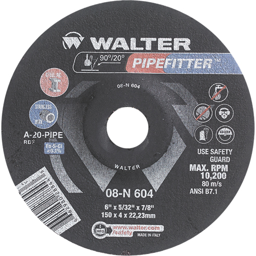 PIPEFITTER™ Grinding Wheel, 5" x 5/32", 7/8" Arbor, Type 27