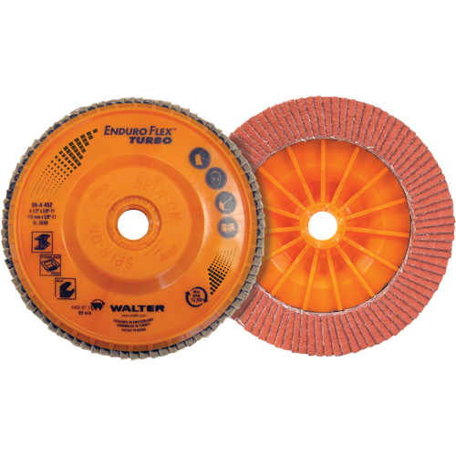 Enduro-Flex™ Turbo Flap Disc, 5" x 5/8"-11, Type 27S, 36/60 Grit, Ceramic