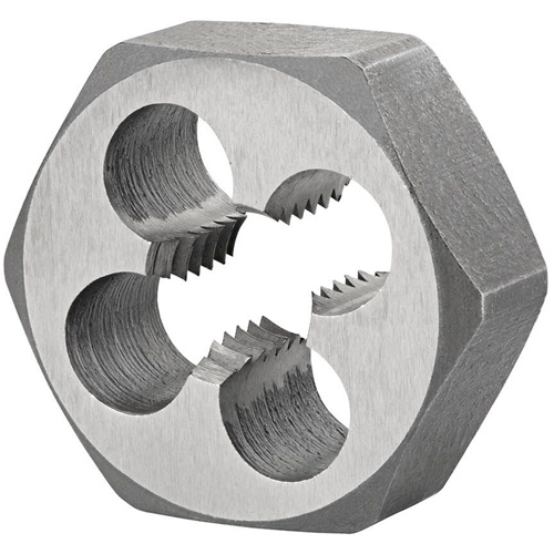 Hexagon Rethreading Bolt Die, 1.48" Dia., M18x2.5 Thread, High Speed Steel