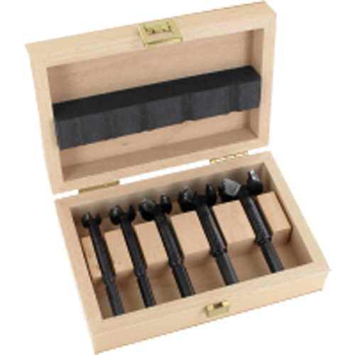 Bormax Forstner Bit Kits in a Wooden Box, 5 Pieces, High Carbon Steel