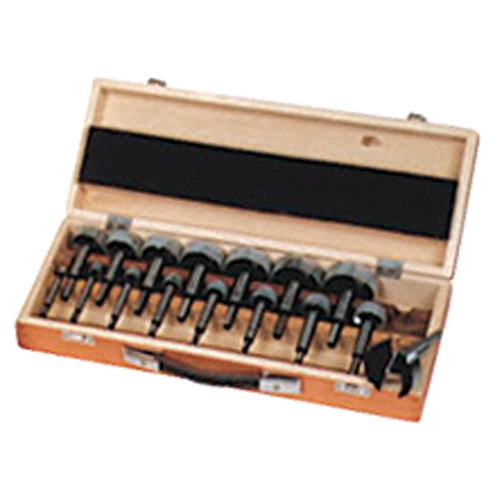 Bormax Forstner Bit Kits in a Wooden Box, 16 Pieces, High Carbon Steel