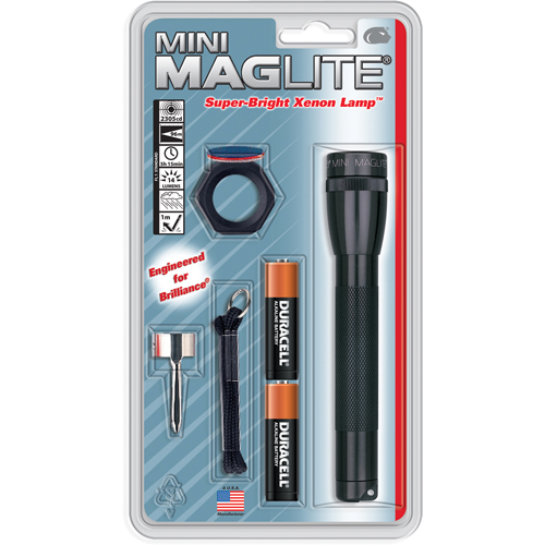 Mini® Flashlights, Incandescent, 14 Lumens, AA Batteries