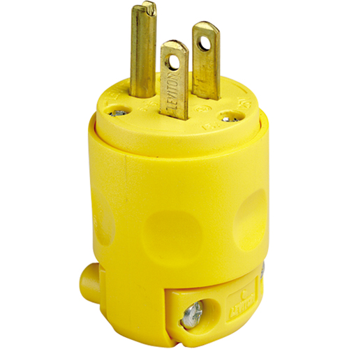 Commercial Grade Straight Blade Plug, PVC, 15 A, 125 V