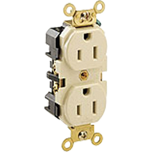 Back & Side-Wired Straight Blade Receptacle with Steel Strap