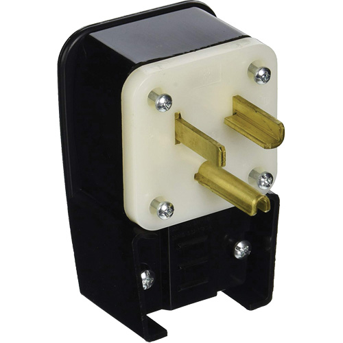 Industrial Angled Grounding Extension Plug, Super Tough Nylon, 30 A