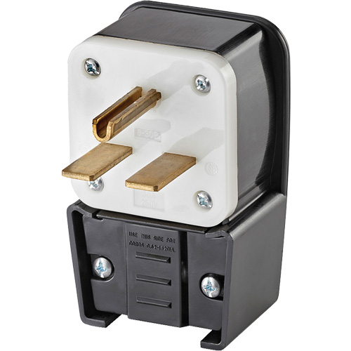 Industrial Angled Grounding Extension Plug, Super Tough Nylon, 30 A