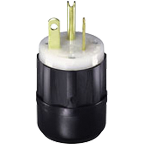 2-Pole 3-Wire Grounding Straight Blade Plug, Nylon, 20 A, 125 V