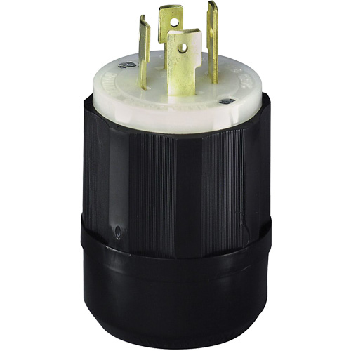 3-Pole 4-Wire Grounding Locking Plug, Nylon, 20 Amps, 250 V, L15-20P