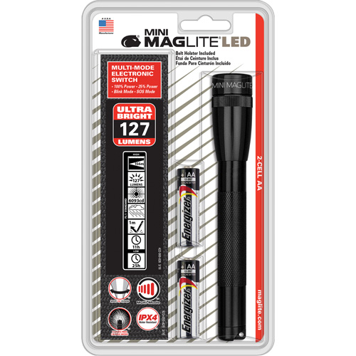 Mini® Flashlights, LED, 97 Lumens, AA Batteries