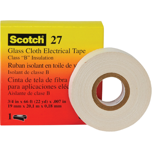 Scotch® 27 Glass Cloth Electrical Tape, 19 mm (3/4") W x 20 m (66') L