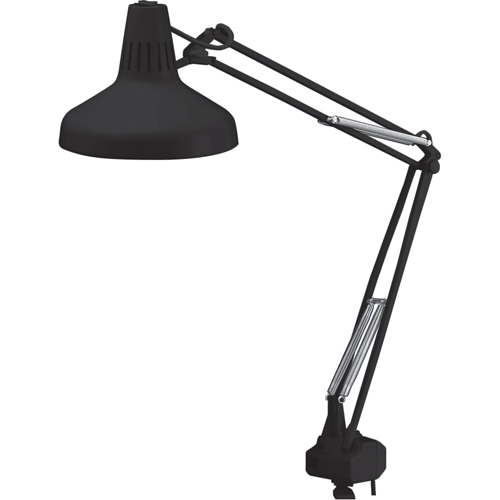 Heavy-duty Combination Task Light, 22/60 W, Fluorescent/Incandescent, 45" Neck, Black