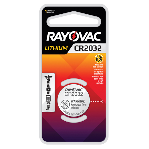 CR2032 Lithium Coin Cell Battery, 3 V