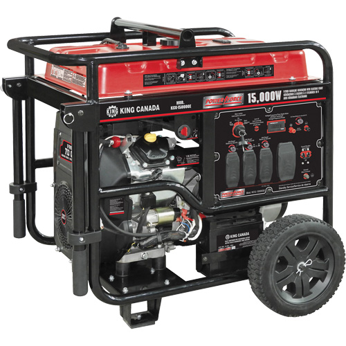 V-Twin Gasoline Generator, 15000 W Surge, 12500 W Rated, 120 V/240 V, 40 L Tank
