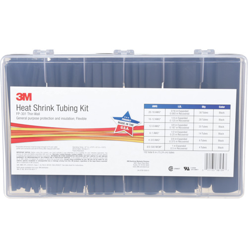 Heat Shrink Tubing, Thin Wall, 6", 1" (2.54cm) - 0.1875" (0.48cm)