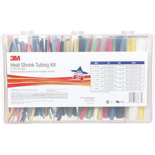 Heat Shrink Tubing, Thin Wall, 6", 0.5" (1.27cm) - 0.0938" (0.24cm)