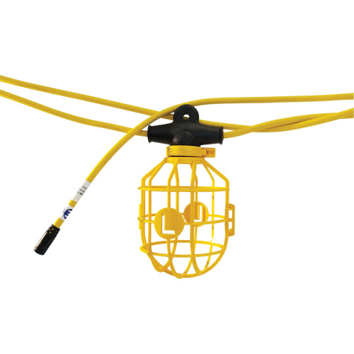 Heavy-Duty Moulded Stringlights, 10 Lights, 1200" L, Plastic Housing