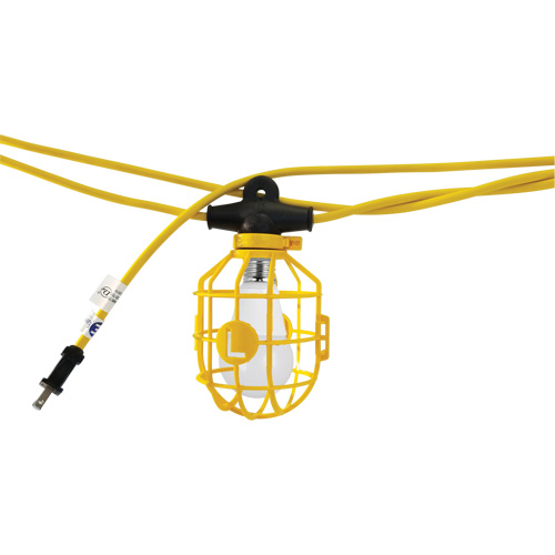 LED Bulb Stringlights with Connector, 5 Lights, 600" L, Plastic Housing