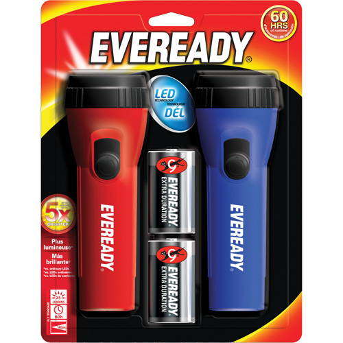 Eveready® General Purpose Flashlight Kit, LED, 25 Lumens, D Batteries
