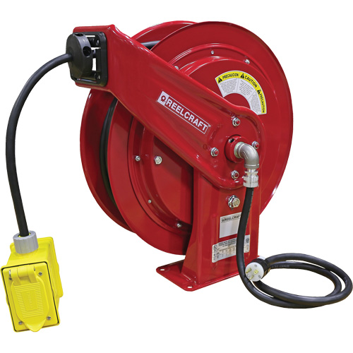 70000 Power Cord Reel, 100', SEOOW, 12 Gauge, 20 A