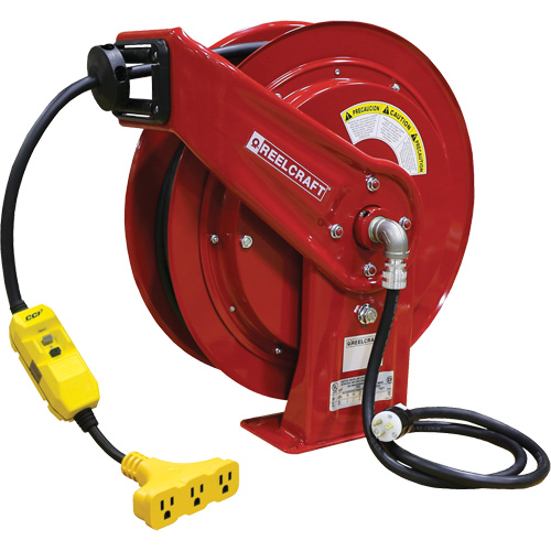 70000 Power Cord Reel, 100', SEOOW, 12 Gauge, 15 A