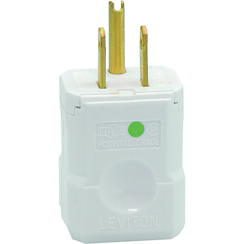 Hospital Grade Extension Plug, Nylon, 15 A, 125 V