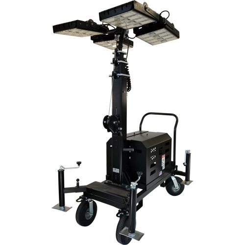 Beacon LED Four-Light Tower, Diesel/Electric, 800 Watts, 120000 Lumens, 17' High