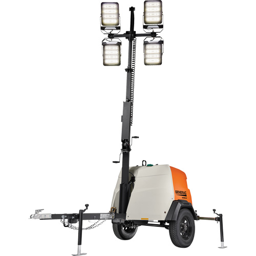 Mobile LED Light Tower, Diesel, 6000 Watts, 172200 Lumens, 23' High