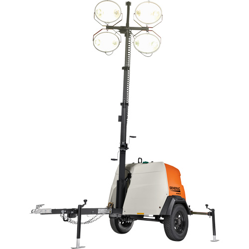 Mobile Metal Halide Light Tower, Diesel, 6000 Watts, 528000 Lumens, 23' High