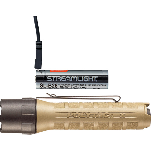 Polytac® 90 X Flashlight, LED, 600 Lumens, Rechargeable Batteries