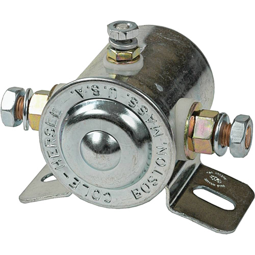Grounded Continuous-Duty Solenoid Relay, Mini-Breaker, 12 V