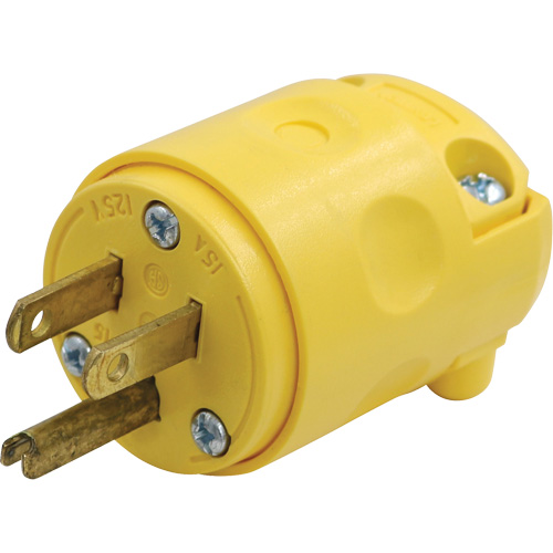 Replacement Plug, PVC, 15 A, 125 V