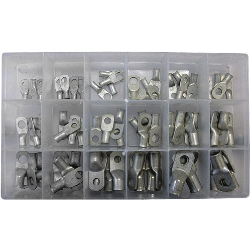 72-Piece Tin Plated Tubular Lug Ring Kit