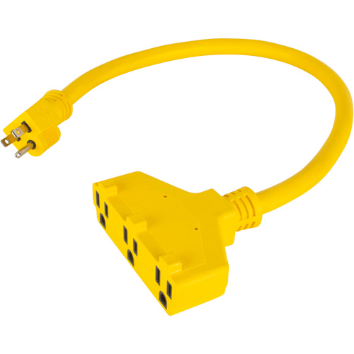 Extension Power Adapter, Outdoor, STOW, 12/3 AWG, 15 A, 3 Outlet(s), 2'