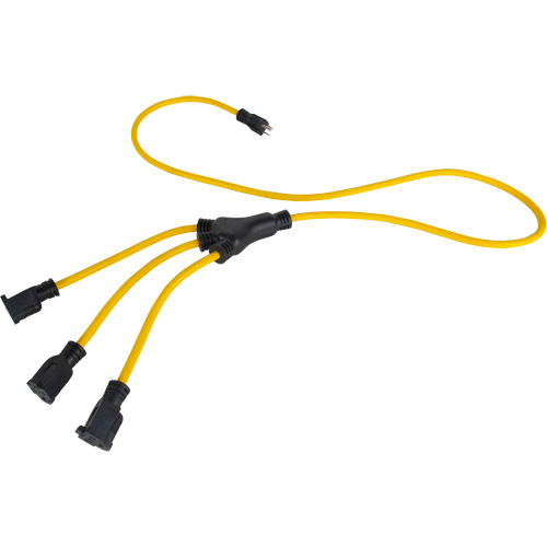 W-Style Power Adapter, Outdoor, STOW, 12/3 AWG, 15 A, 3 Outlet(s), 2'