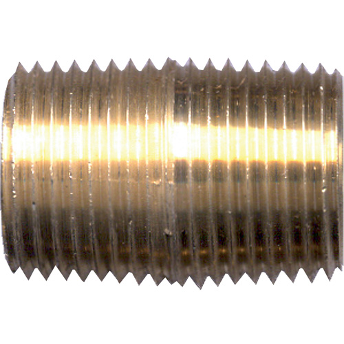 Close Nipple, Brass, 1/4", NPT