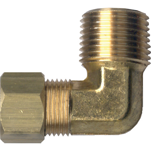 90° Pipe Elbow, Tube x Male Pipe, Brass, 1/8" x 1/8"