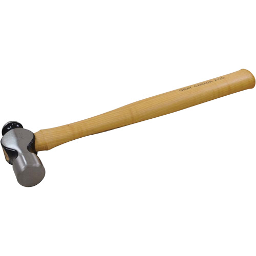 Ball Pein Hammer, 16 oz. Head Weight, Plain Face, Wood Handle