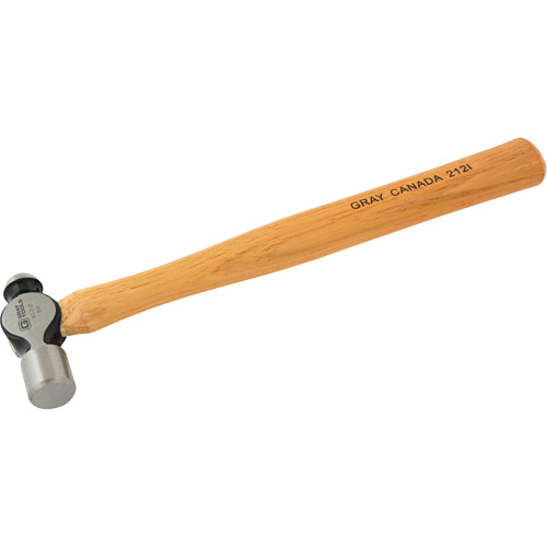 Ball Pein Hammer, 8 oz. Head Weight, Plain Face, Wood Handle