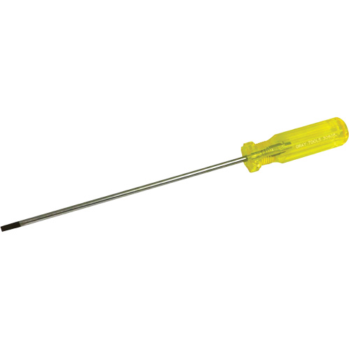 Slotted Electrician's Screwdriver, 3/16" Tip, Round, 11-1/2" L, Plastic Handle
